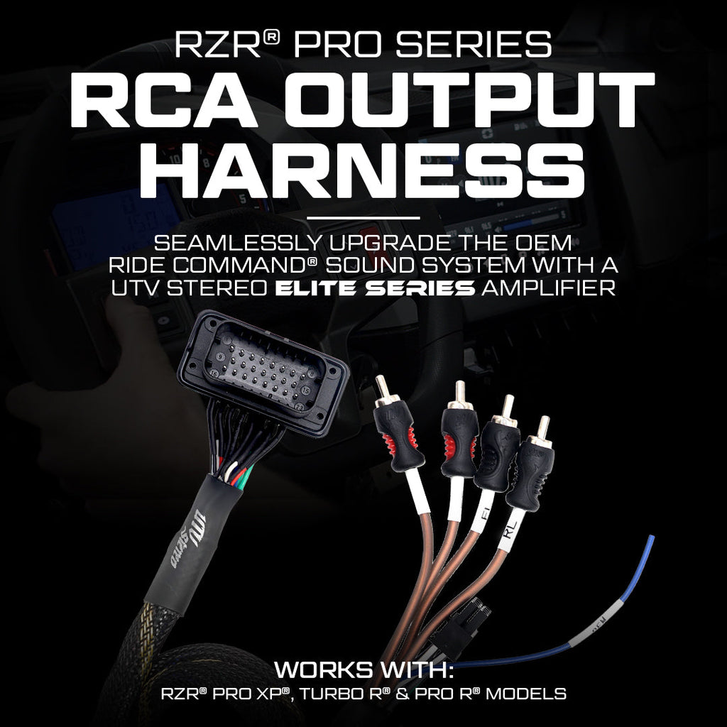 '20-'26 RZR® Pro Series Ride Command Front & Rear RCA Output + Speaker Wire & Remote | UTVS-PRO-RC-RCA-OUT