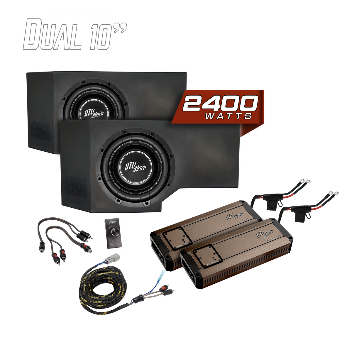 Can-Am® Defender HD11 2400W Dual 10" Subwoofer Kit | UTVS-DEF2-2400-2-GO