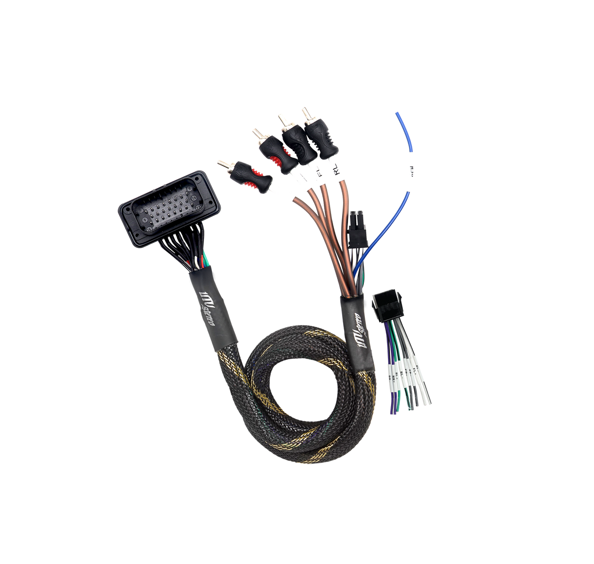 '20-'26 RZR® Pro Series Ride Command Front & Rear RCA Output + Speaker Wire & Remote | UTVS-PRO-RC-RCA-OUT
