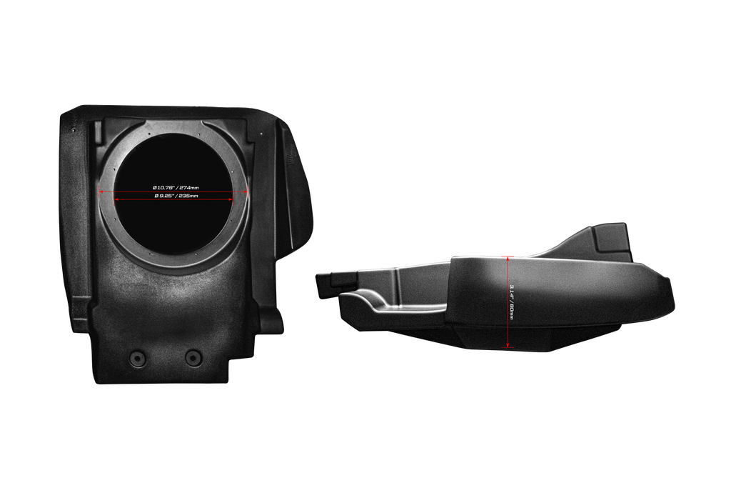 Can-Am® Maverick R 10" Front Passenger Subwoofer Enclosure (2-SEAT MODELS) – Unloaded | UTVS-R-ENC-PASS-2