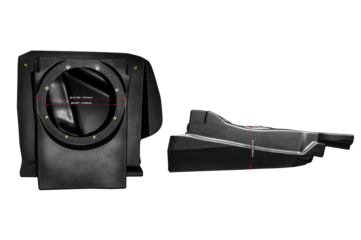 Can-Am® Maverick R 10" Front Passenger Subwoofer Enclosure (4-SEAT MODELS) – Unloaded | UTVS-R-ENC-PASS-4F